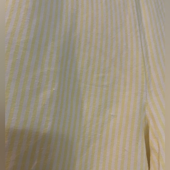 Loft. Size small wide leg linen yellow striped pants - Picture 3 of 15